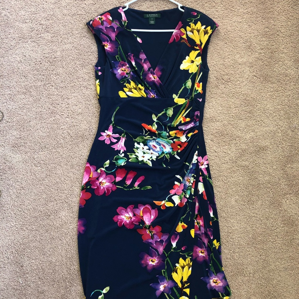 Like new! Gorgeous Ralph Lauren Ruched Wrap Dress